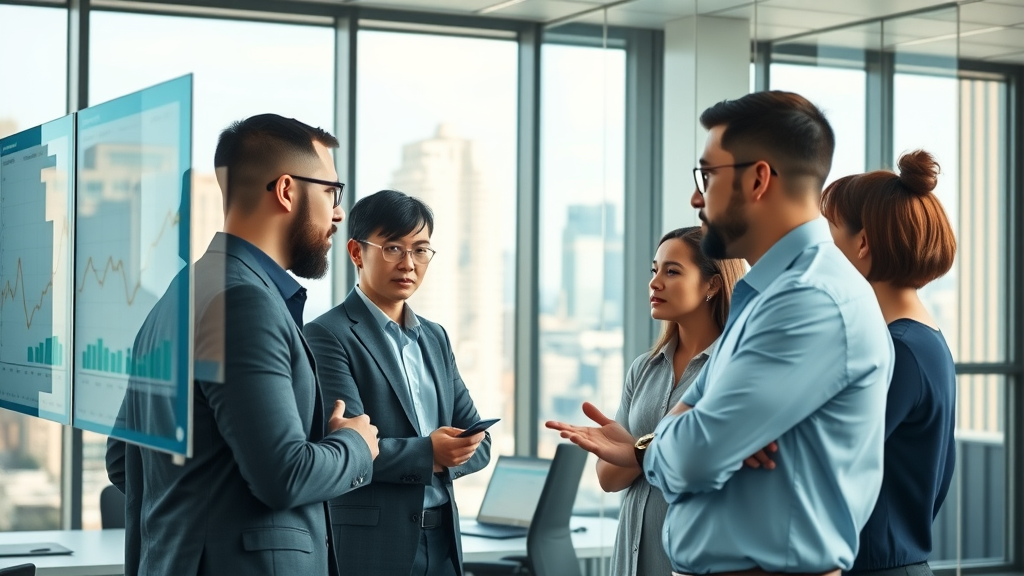 Affordable Data as a Service for Small Businesses: team analyzing marketing data in modern office