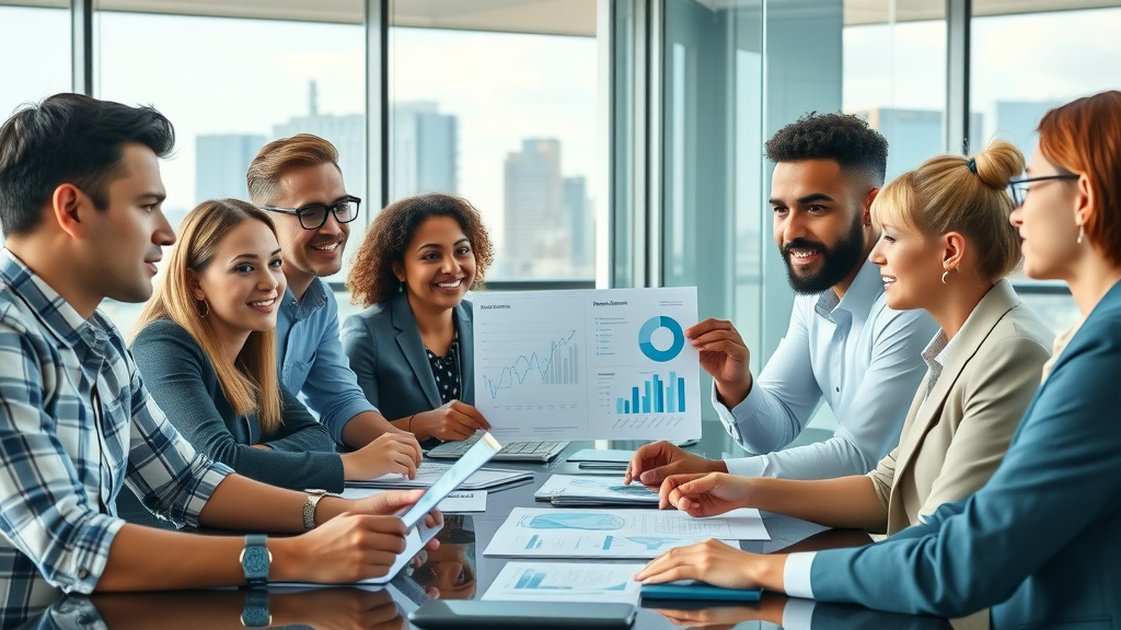 diverse business team analyzing automation strategies in a modern conference room | implementing process automation in business